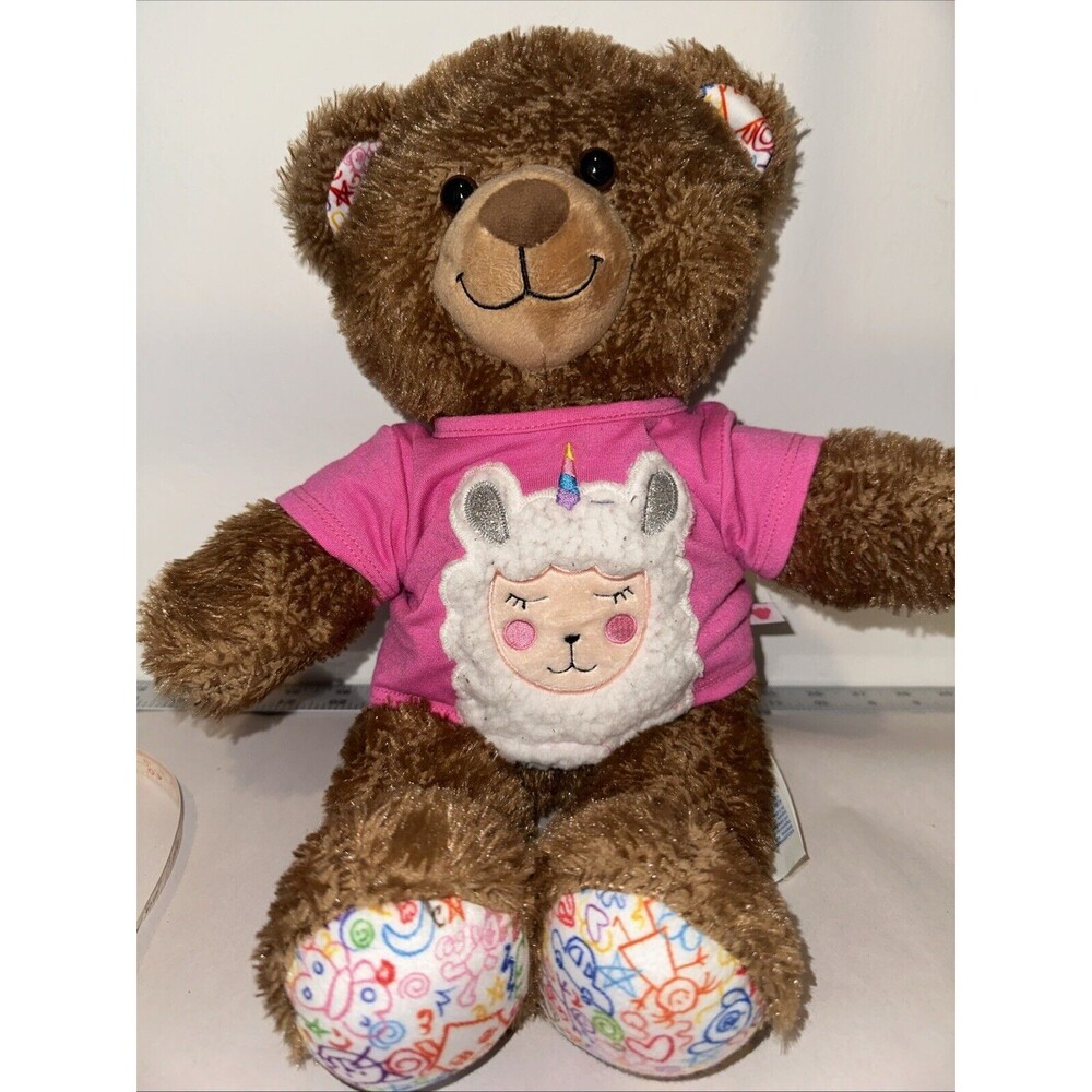 Build a Bear HEARTS N' HUGS 16" Doodle Bear  Stuffed Plush Toy W/voicebox